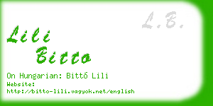 lili bitto business card